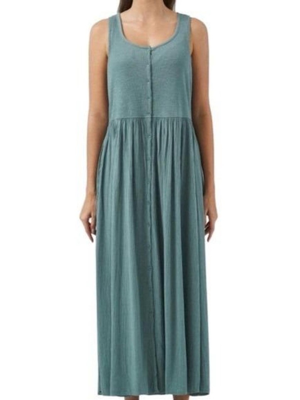 FRYE Easy Button Dress Size L - Heathered Sage Green